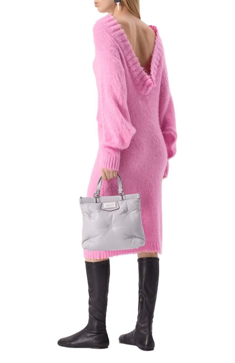 Женская сумка glam slam small MAISON MARGIELA светло-серого цвета, арт. S56WD0133/P4300 | Фото 7 (Материал: Натуральная кожа; Материал сплава: Проставлено; Ремень/цепочка: На ремешке; Размер: small; Драгоценные камни: Проставлено)
