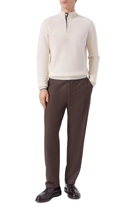 Кашемировый джемпер Andrea Campagna WU26WS310-07-FWS263 Белый  WU26WS310-07-FWS263 Фото 2