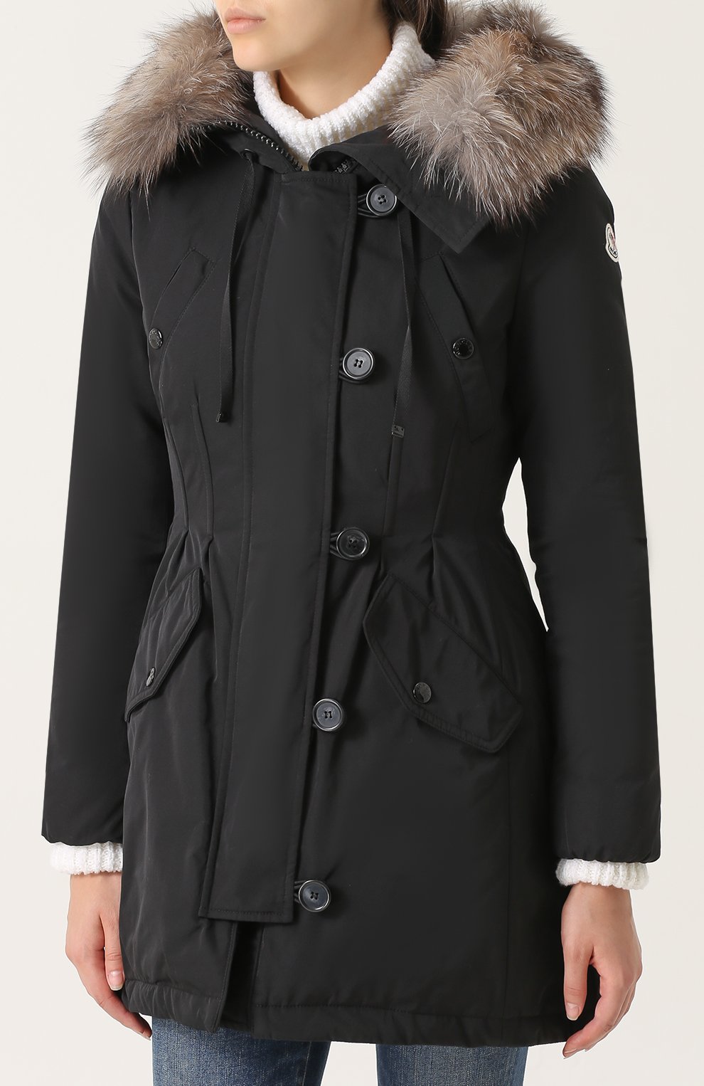 Приталенная пуховая парка с меховой отделкой MONCLER, арт. C2-093-49868-25-57136, фото 3