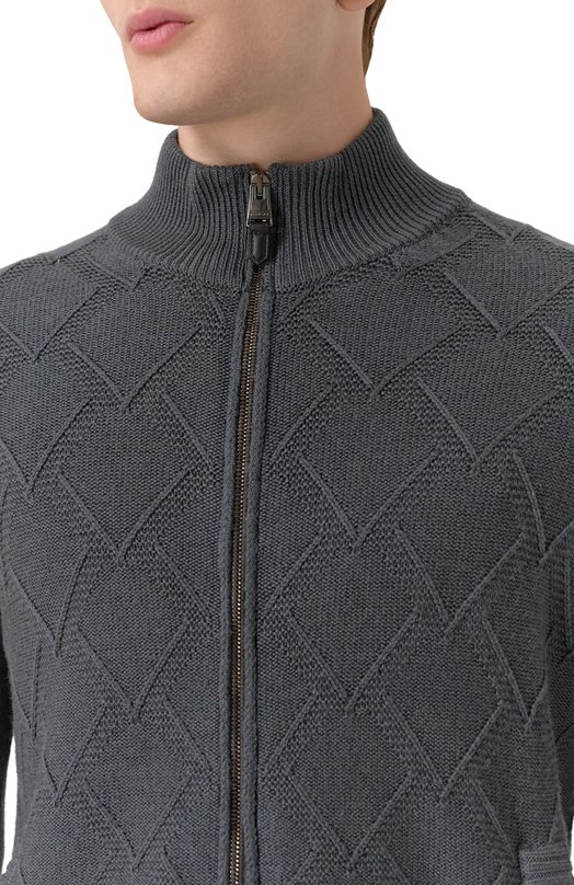 Шерстяной кардиган Canali C1137/MK02360 Серый  C1137/MK02360 Фото 5