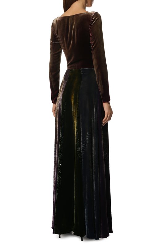 Платье из вискозы и шелка Ralph Lauren Коричневый, фото 4