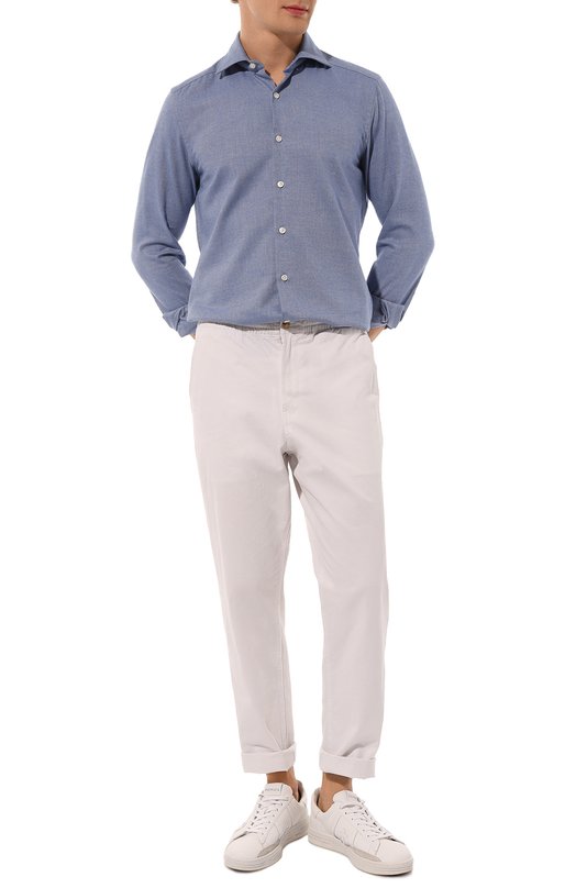 Рубашка из хлопка и шерсти Sonrisa Синий, фото 2