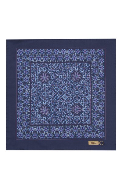 Шелковый платок ZILLI синего цвета по цене 8995 руб., арт. 50703/HANDKERCHIEFS, фото 3 Шелковый платок ZILLI, арт. 50703/HANDKERCHIEFS, фото 3
