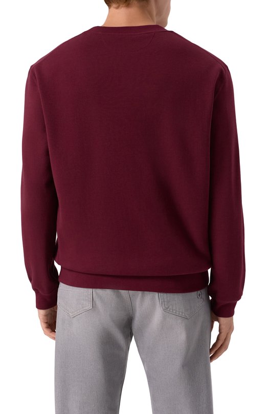 Хлопковый свитшот Brunello Cucinelli MW8633380G Бордовый  MW8633380G Фото 4