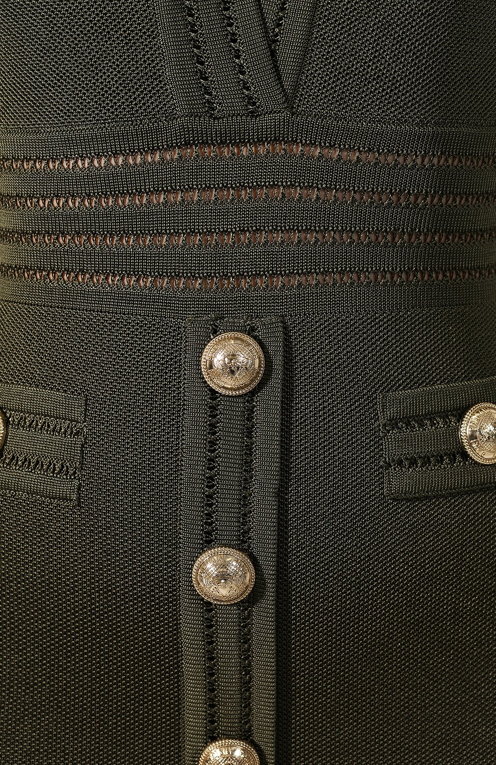 Платье BALMAIN хаки цвета по цене 166500 руб., арт. TF16125/K043, фото 5 Платье BALMAIN, арт. TF16125/K043, фото 5