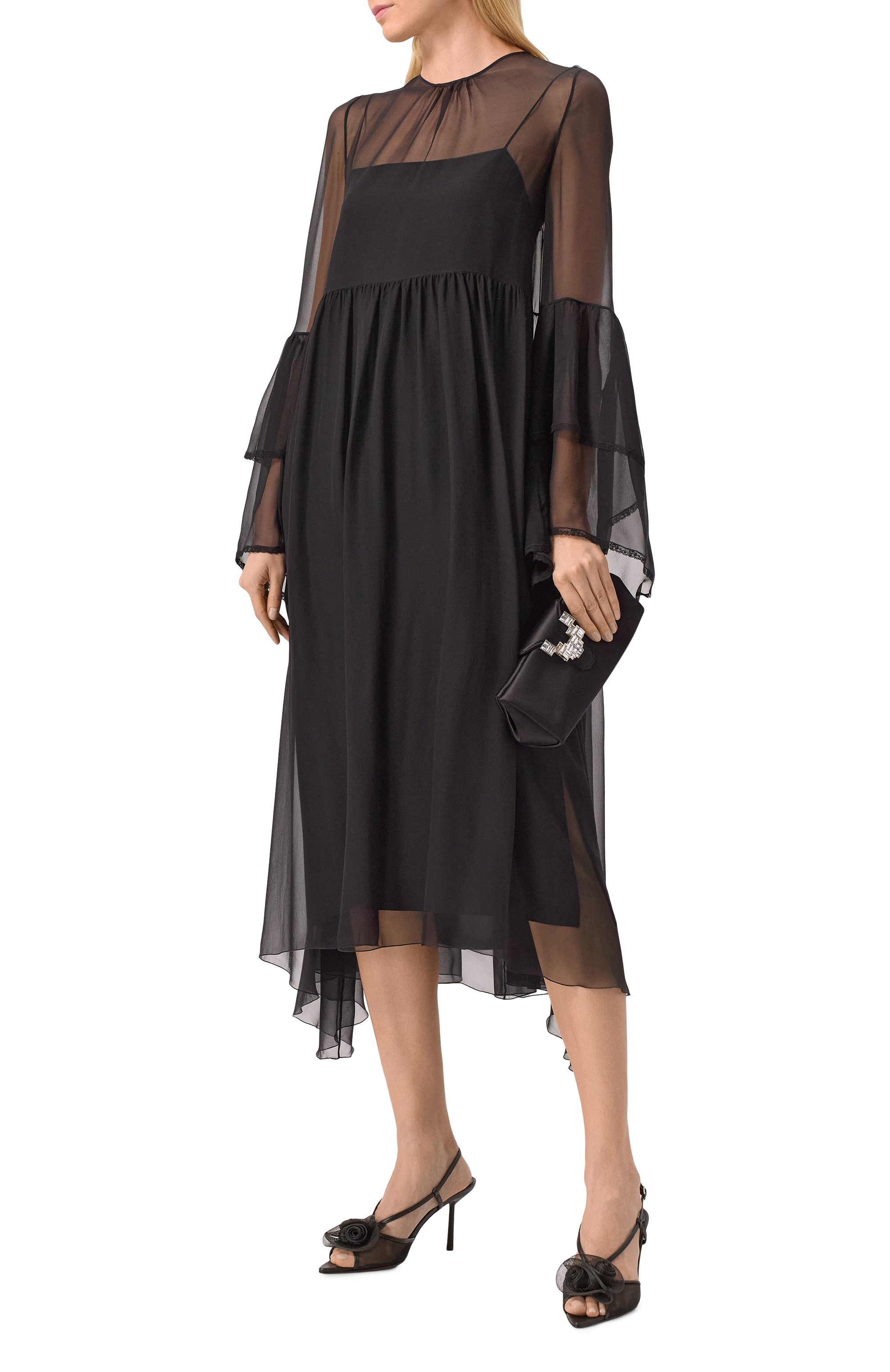 Шелковое платье MVST черного цвета по цене 307000 руб., арт. 25E/X2P/0/H061/5586, фото 2 Шелковое платье MVST, арт. 25E/X2P/0/H061/5586, фото 2