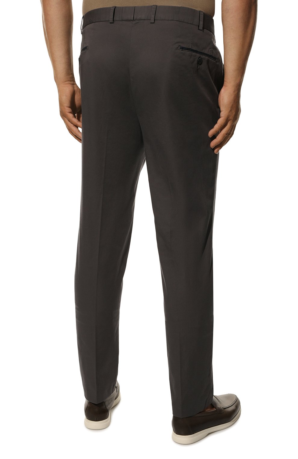 Хлопковые брюки HILTL темно-серого цвета по цене 22300 руб., арт. PEAKER S/73295/60-70, фото 4 Хлопковые брюки HILTL, арт. PEAKER S/73295/60-70, фото 4