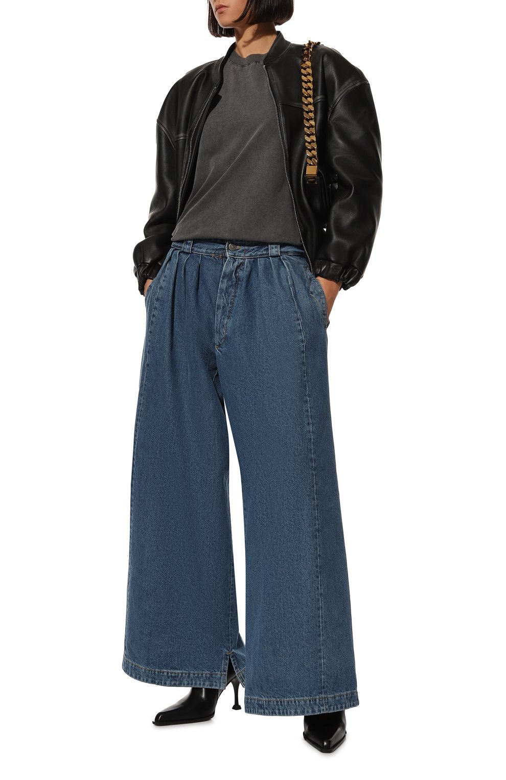 Хлопковая футболка DIEGO VENTURINO темно-серого цвета по цене 16400 руб., арт. FW22-DV TS0 PATCH_WMN, фото 2 Хлопковая футболка DIEGO VENTURINO, арт. FW22-DV TS0 PATCH_WMN, фото 2