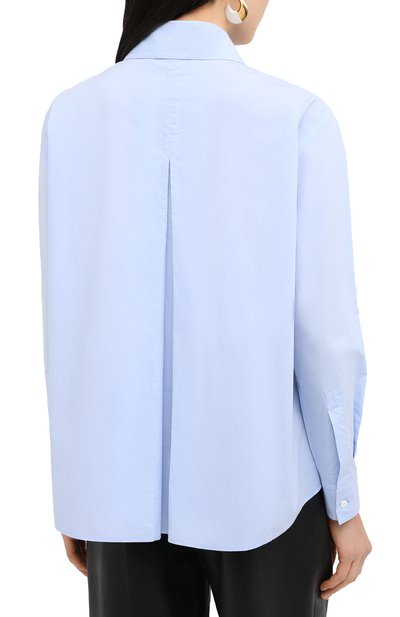 Хлопковая рубашка MM6 голубого цвета по цене 35150 руб., арт. S52DL0085/S47294, фото 4 Хлопковая рубашка MM6, арт. S52DL0085/S47294, фото 4