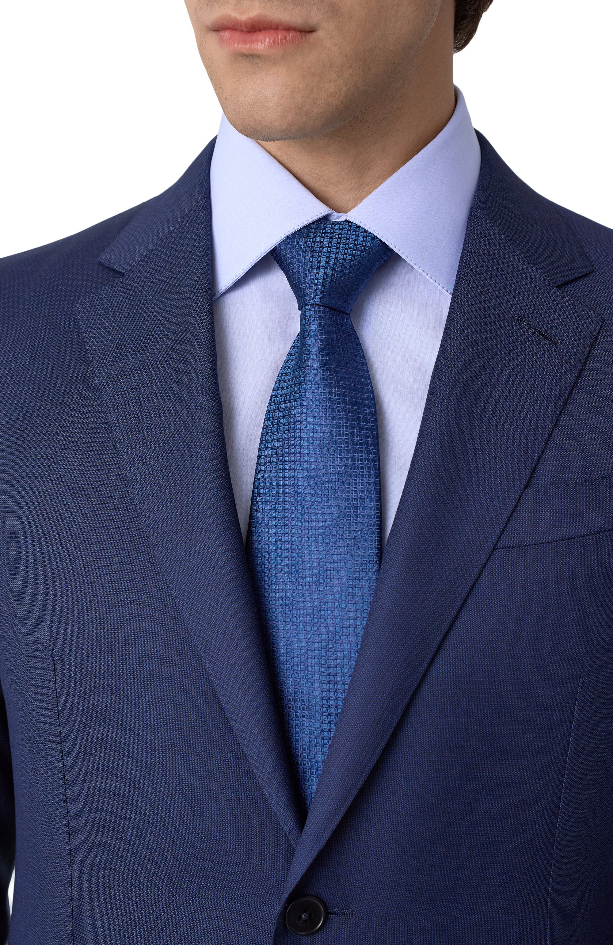 Шелковый галстук KITON синего цвета по цене 36050 руб., арт. UCRVKLC04L3901, фото 2 Шелковый галстук KITON, арт. UCRVKLC04L3901, фото 2