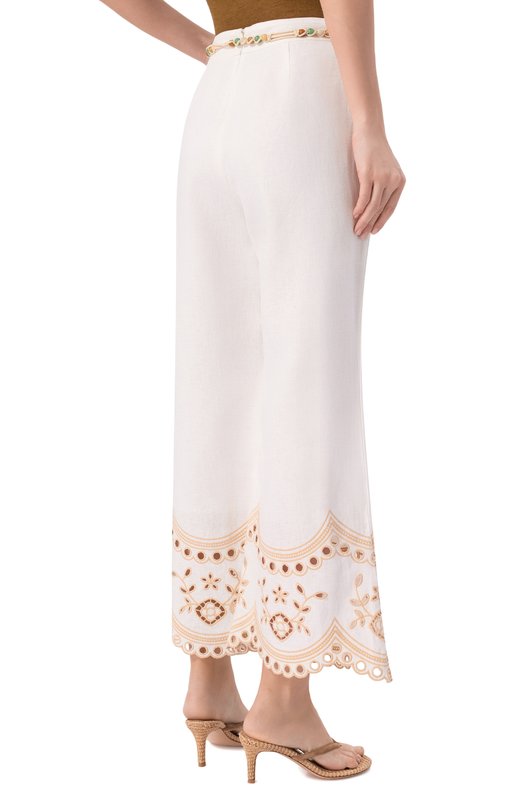 Льняные брюки Zimmermann 5797PRS262 Белый  5797PRS262 Фото 4