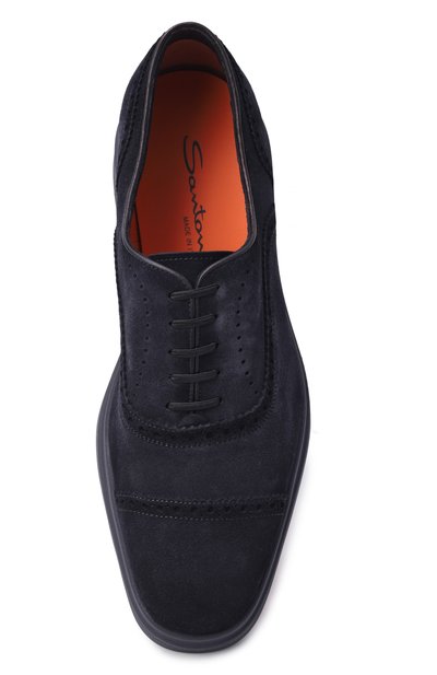 Замшевые оксфорды easy SANTONI темно-синего цвета по цене 99500 руб., арт. MGEG19219BLASR0V, фото 5 Замшевые оксфорды easy SANTONI, арт. MGEG19219BLASR0V, фото 5