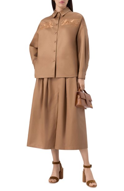 Хлопковая рубашка AKHMADULLINA коричневого цвета по цене 129900 руб., арт. 1125.2BL325/C612, фото 2 Хлопковая рубашка AKHMADULLINA, арт. 1125.2BL325/C612, фото 2