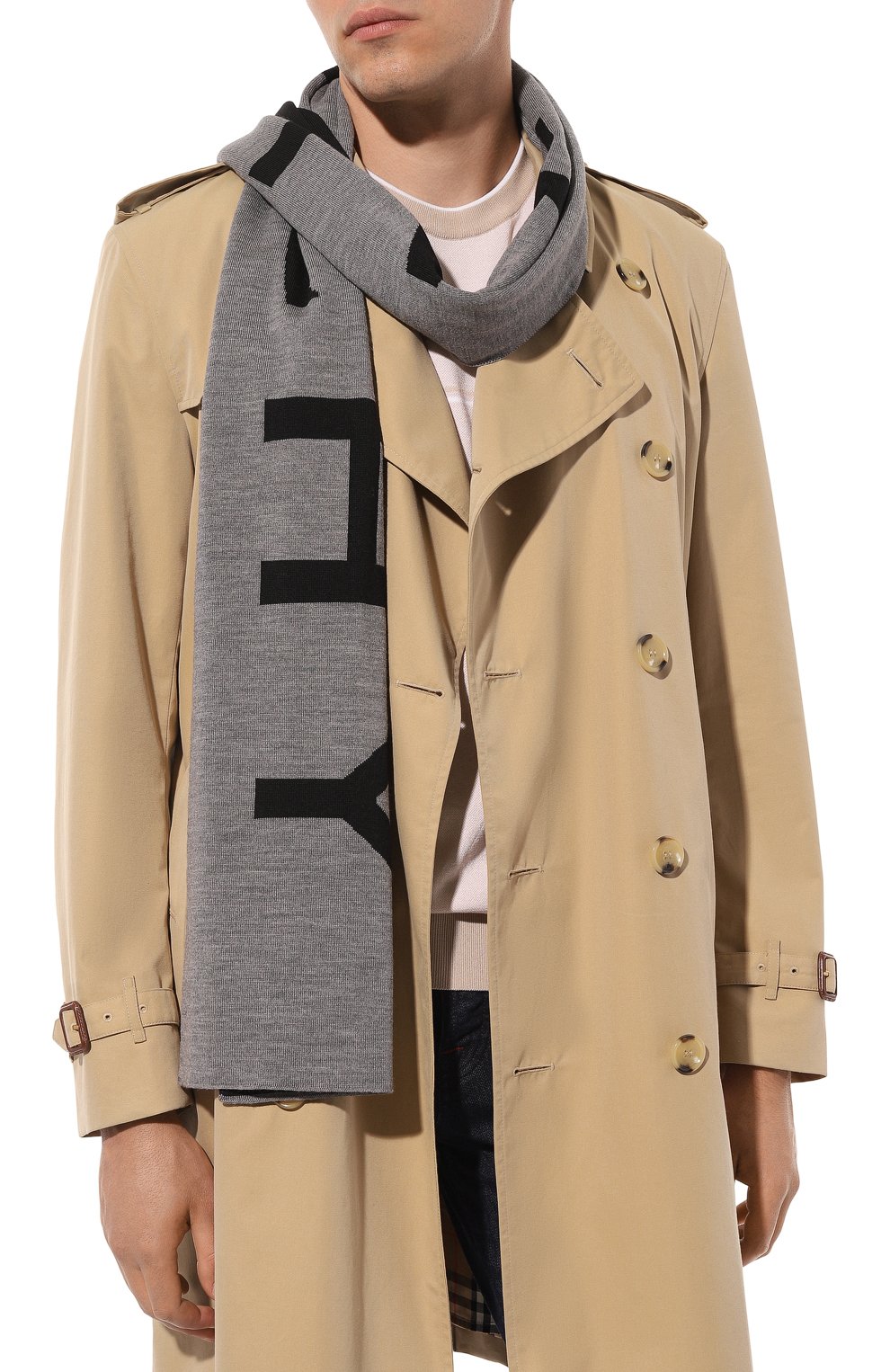 Шерстяной шарф GIVENCHY серого цвета по цене 39950 руб., арт. GV3018/U7124, фото 2 Шерстяной шарф GIVENCHY, арт. GV3018/U7124, фото 2