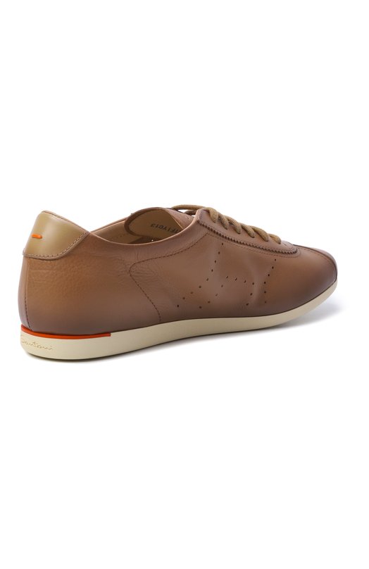 Кожаные кеды Santoni WBYG61449TIRTFIY Бежевый  WBYG61449TIRTFIY Фото 5