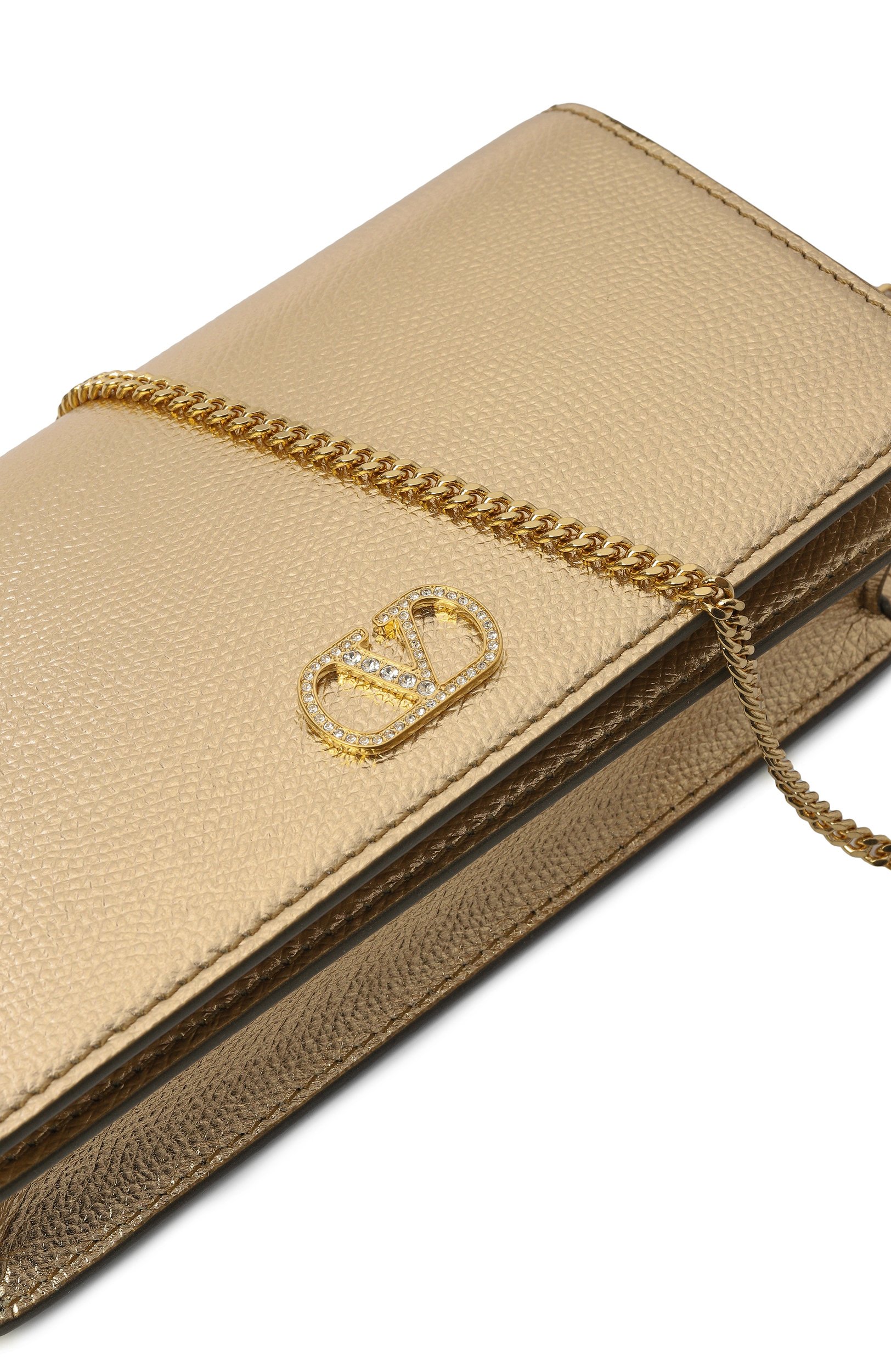 Сумка vlogo signature mini VALENTINO золотого цвета по цене 152500 руб., арт. 9W2P0AY5/CHL, фото 6 Сумка vlogo signature mini VALENTINO, арт. 9W2P0AY5/CHL, фото 6