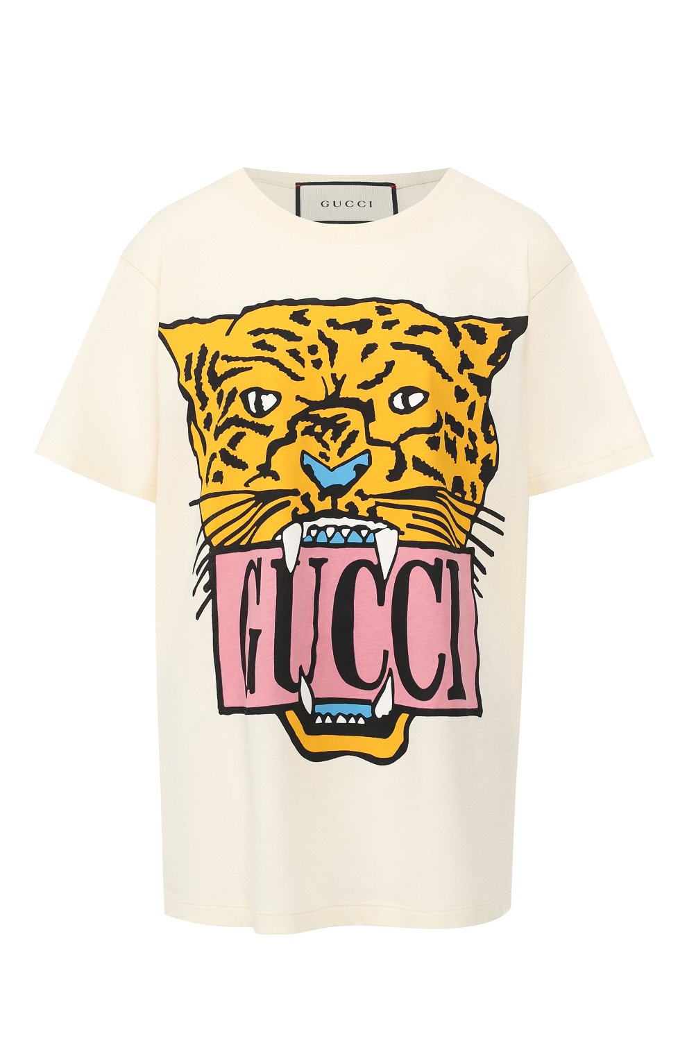 Хлопковая футболка GUCCI белого цвета по цене 28050 руб., арт. 492347/XJARG, фото 1 Хлопковая футболка GUCCI, арт. 492347/XJARG, фото 1