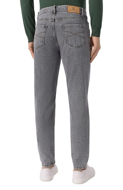 Джинсы traditional fit BRUNELLO CUCINELLI серого цвета по цене 112000 руб., арт. M234PD3210, фото 4 Джинсы traditional fit BRUNELLO CUCINELLI, арт. M234PD3210, фото 4