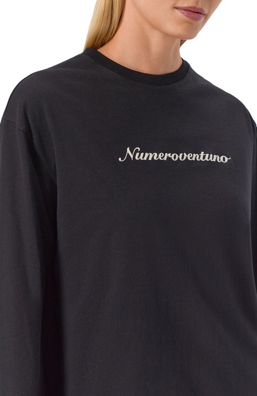 Хлопковый лонгслив N21 19I N2M0/F011/4157 Чёрный  19I N2M0/F011/4157 Фото 5