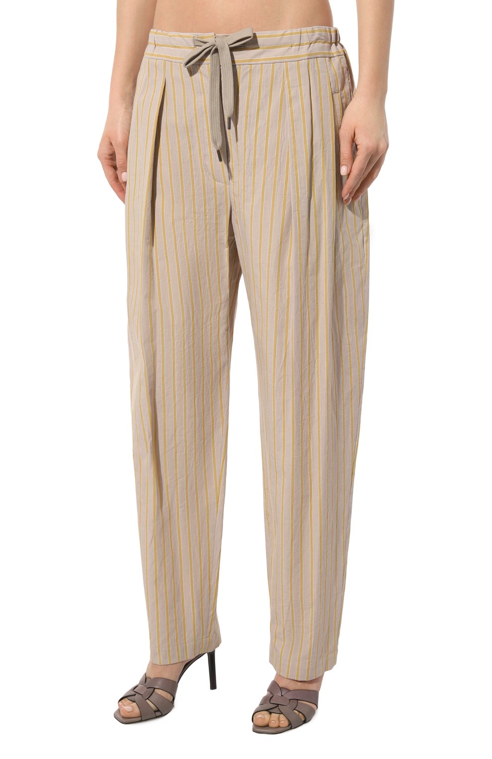 Брюки из хлопка и льна BRUNELLO CUCINELLI, арт. MH564B1312, фото 3