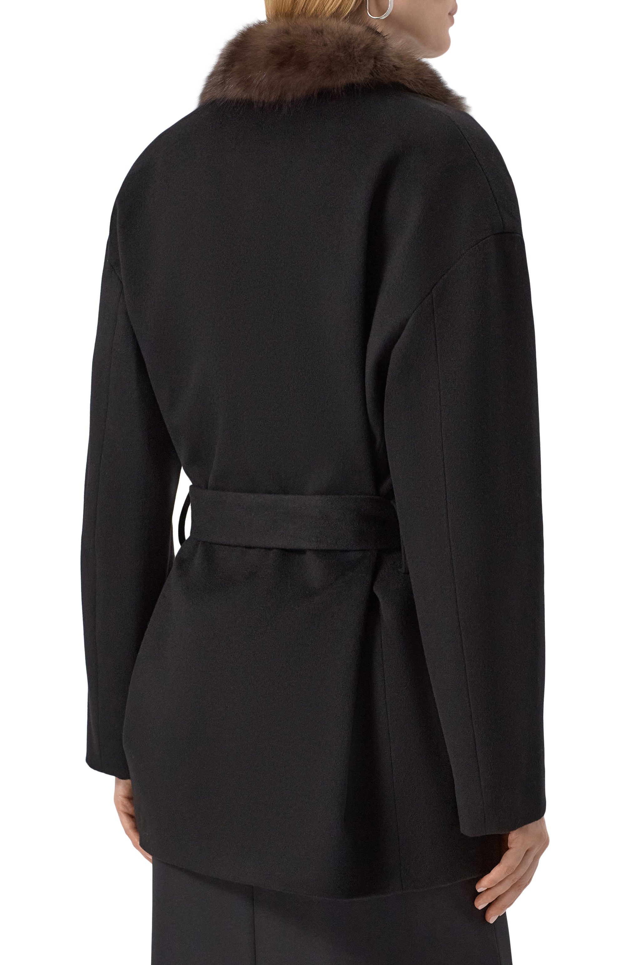 Кашемировое полупальто с отделкой из соболя SIMONETTA RAVIZZA, арт. F05JA196T2Z1A, фото 4