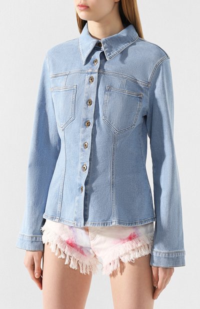 Джинсовая куртка NANUSHKA голубого цвета по цене 31400 руб., арт. B0DHI_LIGHT BLUE_STRETCH DENIM, фото 3 Джинсовая куртка NANUSHKA, арт. B0DHI_LIGHT BLUE_STRETCH DENIM, фото 3