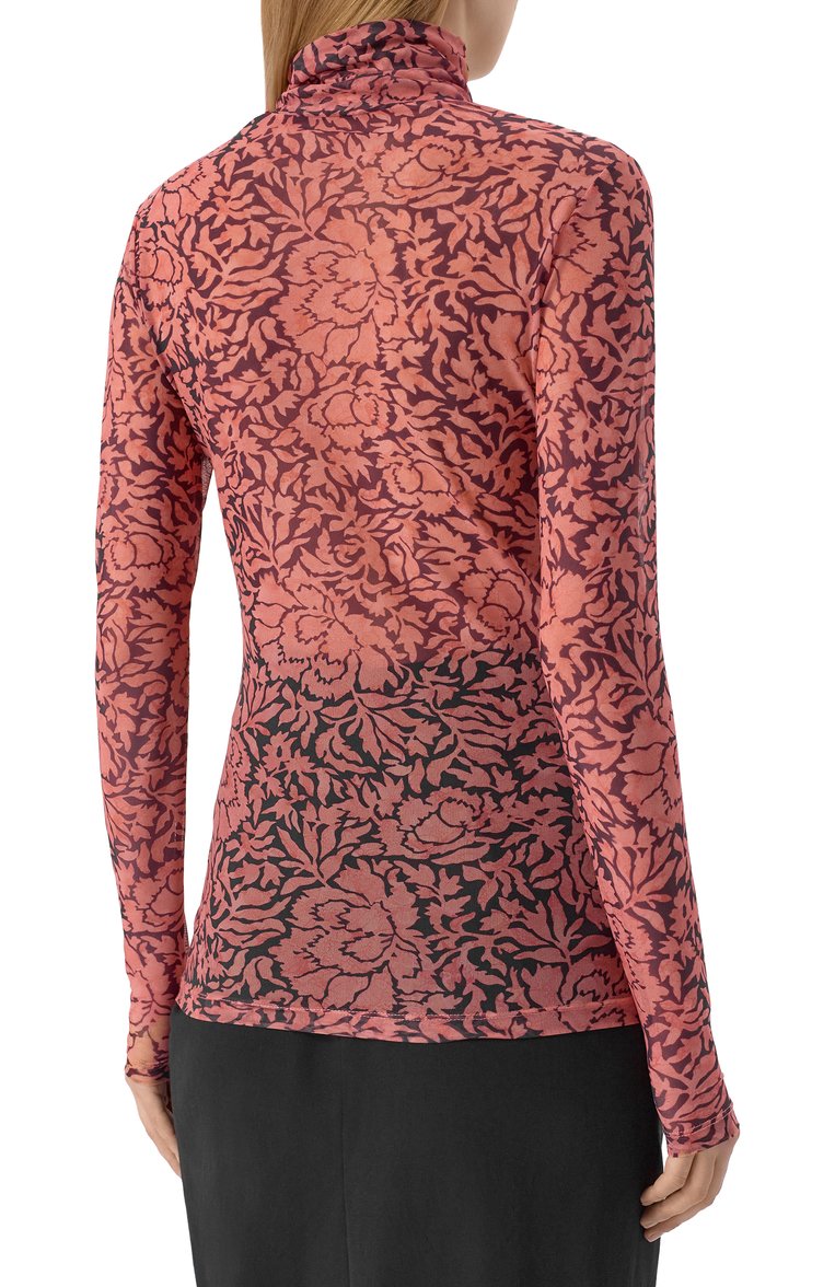 Женская водолазка DRIES VAN NOTEN розового цвета, арт. 251-011159-1619 | Фото 4 (Рукава: Длинные; Материал внешний: Синтетический материал; Длина (для топов): Стандартные; Женское Кросс-КТ: Водолазка-одежда; Стили: Кэжуэл)