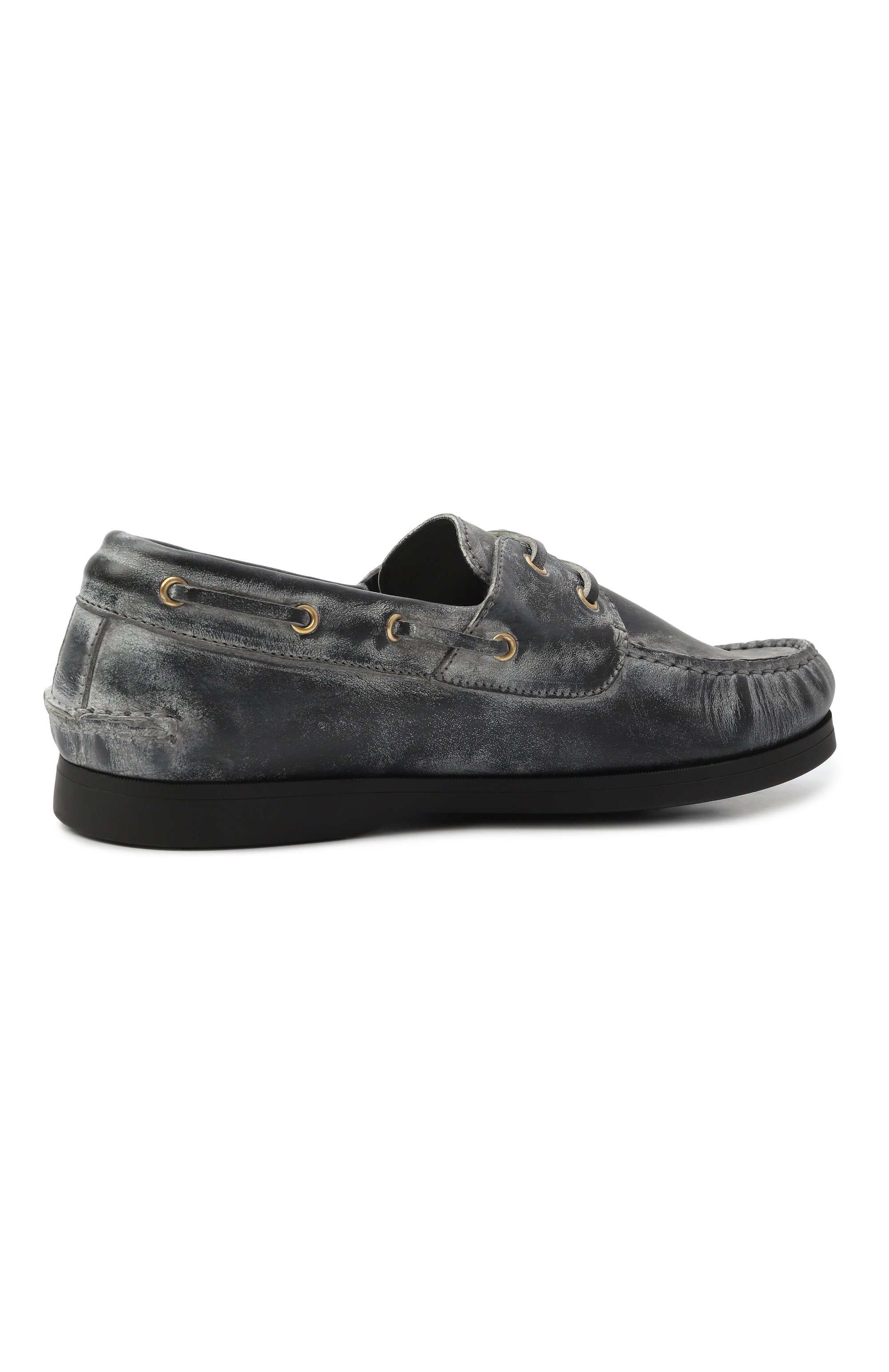 Кожаные мокасины GOLDEN GOOSE DELUXE BRAND серого цвета по цене 41450 руб., арт. GTF00968.F007671, фото 3 Кожаные мокасины GOLDEN GOOSE DELUXE BRAND, арт. GTF00968.F007671, фото 3