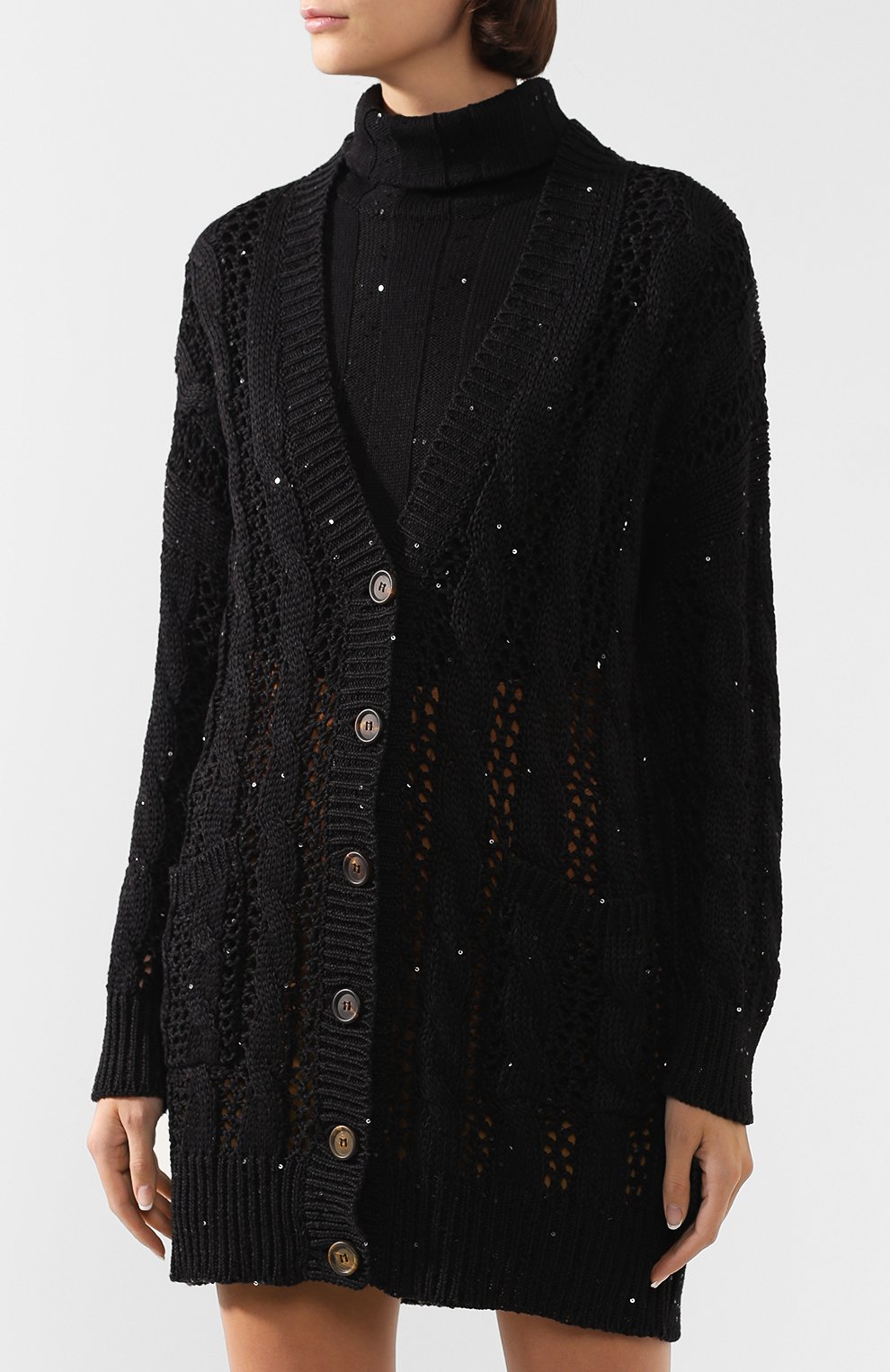 Кардиган из смеси хлопка и льна BRUNELLO CUCINELLI, арт. M70310306, фото 3