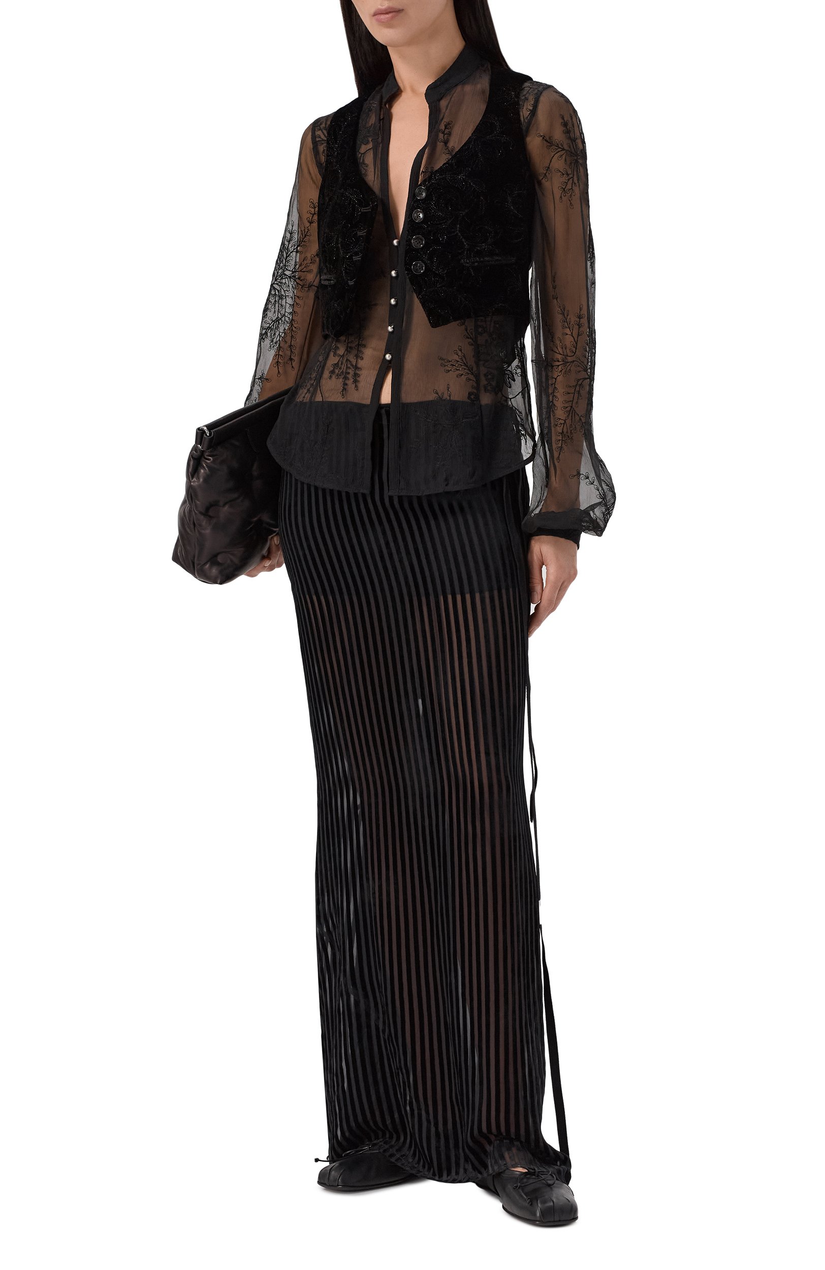 Жилет из вискозы и шелка ANN DEMEULEMEESTER, арт. B0014269/FA753, фото 2