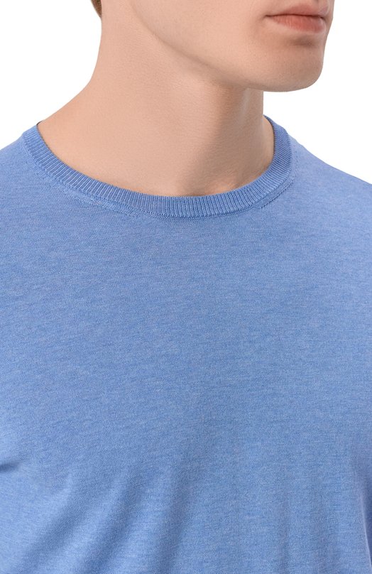 Хлопковый джемпер Andrea Campagna M5426-8055 Голубой  M5426-8055 Фото 5