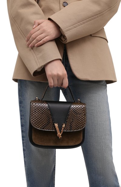 Сумка virtus из кожи питона VERSACE, арт. DBFH211/1A00829/PBIV, фото 2