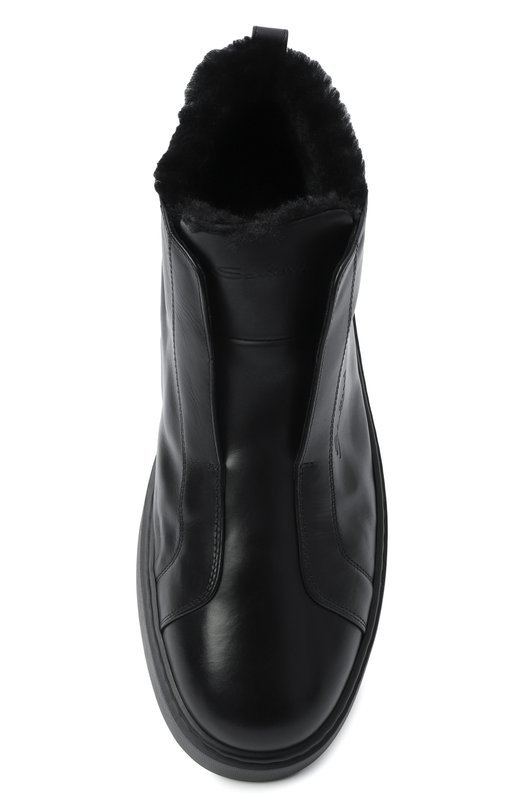 Кожаные кеды Cleanic Santoni MBCG22105NEAP0IL Чёрный  MBCG22105NEAP0IL Фото 6