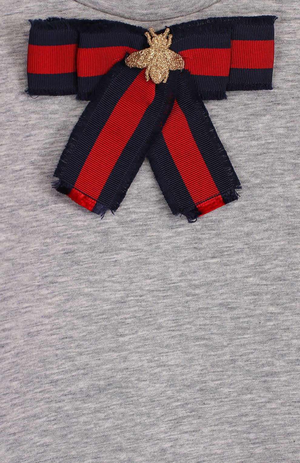 Хлопковый свитшот с бантом и металлизированной отделкой GUCCI серого цвета по цене 33650 руб., арт. 503947/X9073, фото 3 Хлопковый свитшот с бантом и металлизированной отделкой GUCCI, арт. 503947/X9073, фото 3