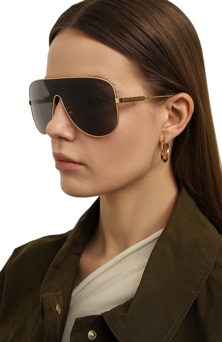Женские солнцезащитные очки GUCCI черного цвета, арт. GG1436S 001 | Фото 3 (Региональные ограничения белый список (Axapta Mercury): Не проставлено; Нос: Не проставлено; Материал: Металл; Тип очков: С/з; Кросс-КТ: С/з-унисекс; Оптика Гендер: оптика-унисекс; Очки форма: Маска)