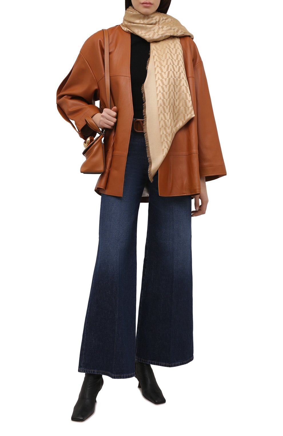 Палантин из шелка и шерсти VALENTINO, арт. XW2EB104/DLT, фото 2