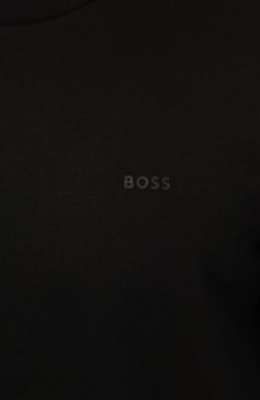 Мужской хлопковый свитшот BOSS черного цвета, арт. 50471981 | Фото 5 (Длина (для топов): Стандартные; Рукава: Длинные; Материал сплава: Проставлено; Материал внешний: Хлопок; Драгоценные камни: Проставлено; Принт: Без принта; Стили: Кэжуэл; Мужское Кросс-КТ: свитшот-одежда)