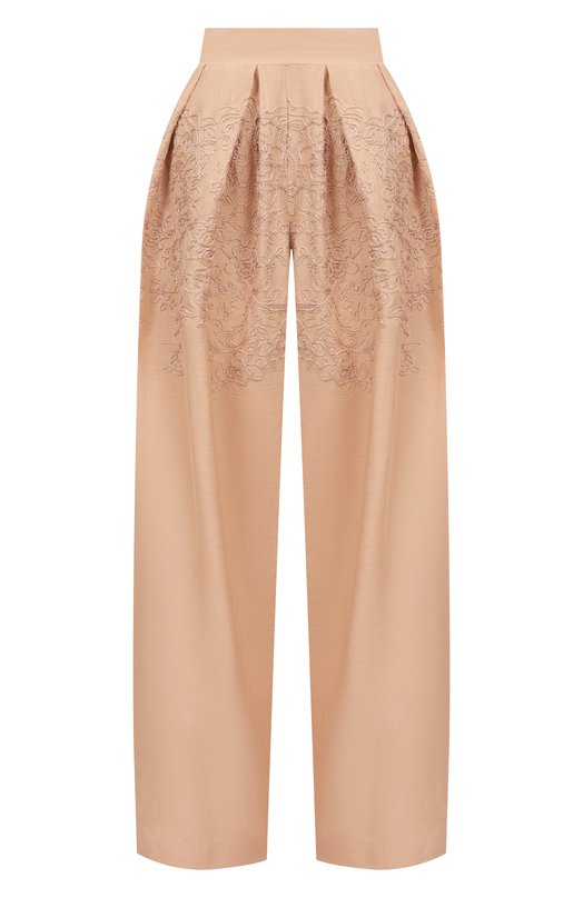 Брюки из хлопка и льна Ermanno Scervino D464P600NZB Бежевый D464P600NZB