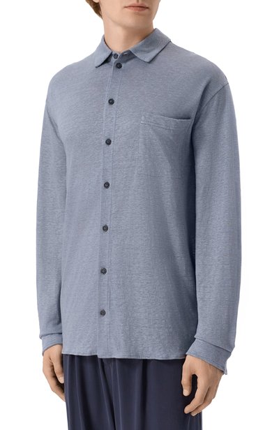 Льняная рубашка GIORGIO ARMANI голубого цвета по цене 113000 руб., арт. GM004109/TE11335, фото 3 Льняная рубашка GIORGIO ARMANI, арт. GM004109/TE11335, фото 3