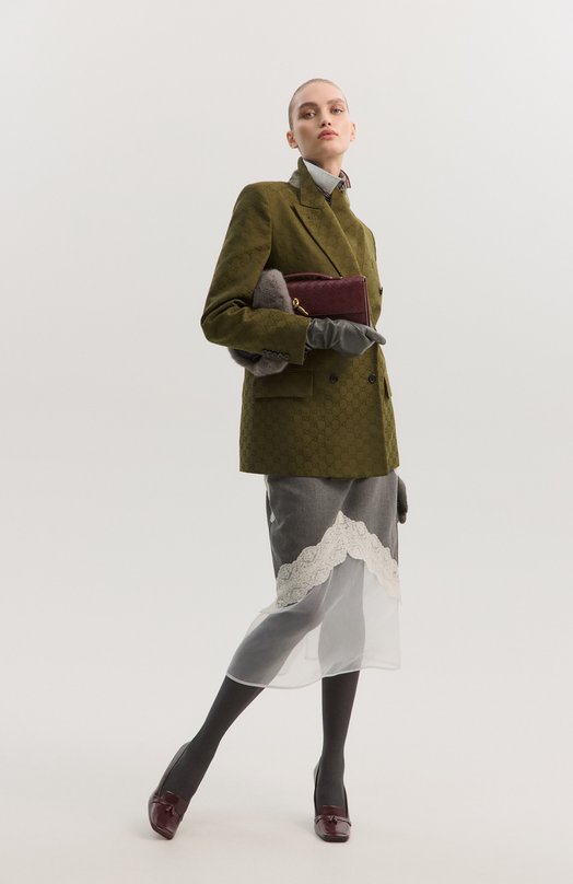 Комбинированная юбка Jil Sander J03MA0257/J41557 Серый  J03MA0257/J41557 Фото 6