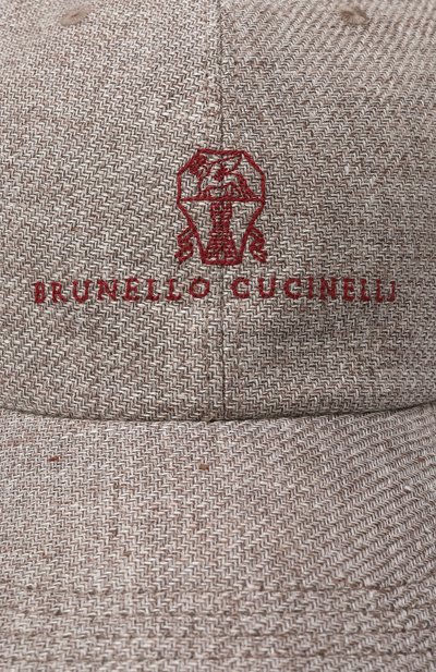 Бейсболка изо льна и шерсти BRUNELLO CUCINELLI, арт. MW4829850, фото 3
