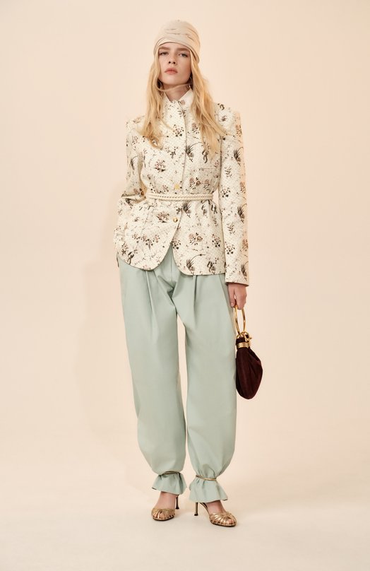 Хлопковые брюки Nina Ricci 25PCPA002/C01086 Зелёный  25PCPA002/C01086 Фото 7