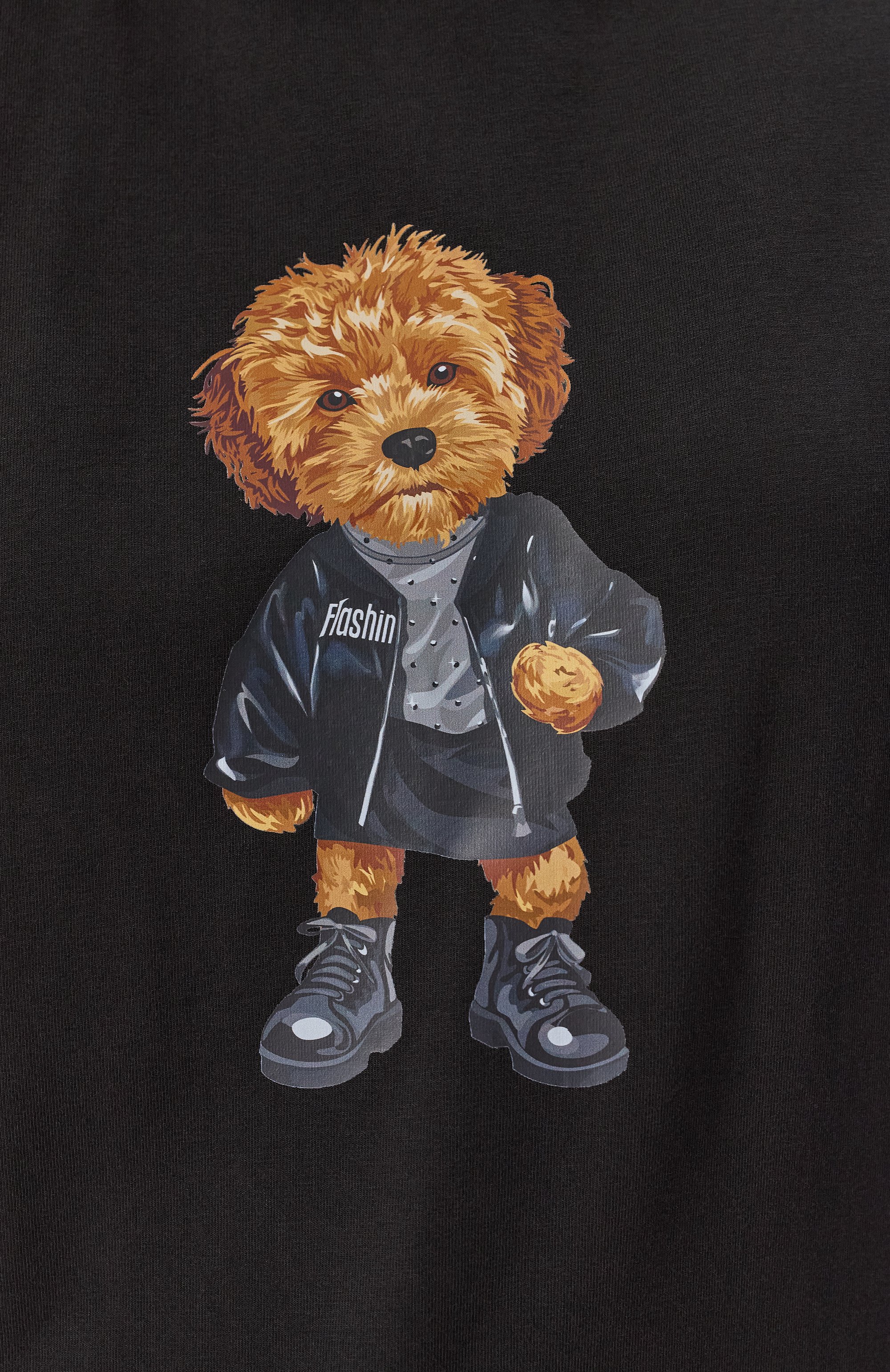 Хлопковая футболка FLASHIN черного цвета по цене 13500 руб., арт. FS25TBM, фото 5 Хлопковая футболка FLASHIN, арт. FS25TBM, фото 5