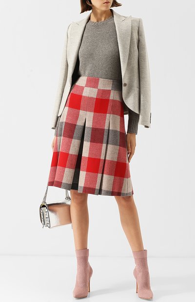 Юбка из смеси шерсти и кашемира в клетку BOTTEGA VENETA, арт. 518093/VEPQ0, фото 2