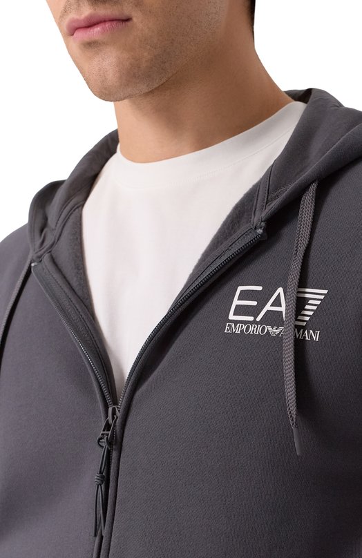 Хлопковый спортивный костюм EA7 7M000967/AF10377 Серый  7M000967/AF10377 Фото 6