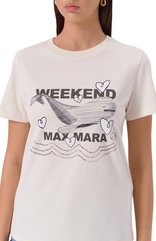 Хлопковая футболка Weekend Max Mara GUGLIA_002 Белый  GUGLIA_002 Фото 5