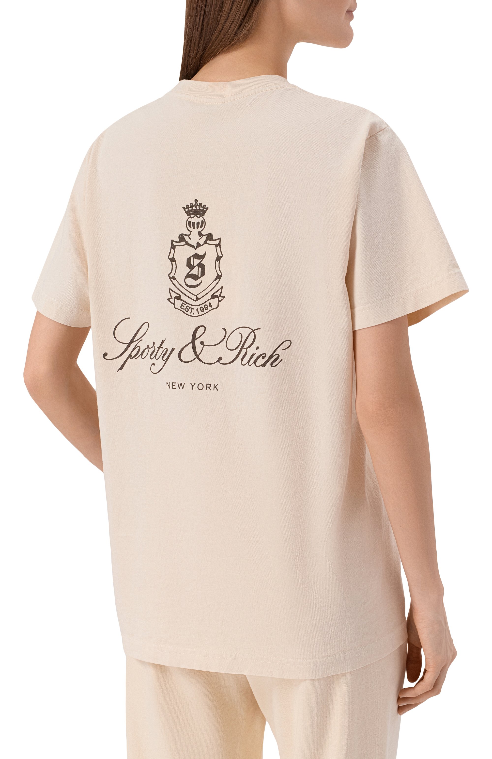 Хлопковая футболка SPORTY AND RICH, арт. T004365232WH37, фото 4