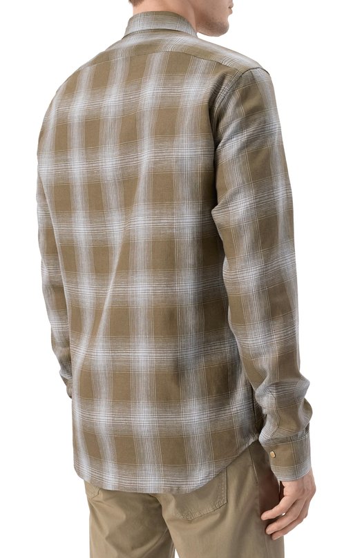 Льняная рубашка Kiton UMCBUBAH0926406_5XL-8XL Хаки  UMCBUBAH0926406_5XL-8XL Фото 4
