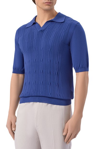 Хлопковое поло MVST синего цвета по цене 103500 руб., арт. M26.CSM.K403/FSI26, фото 3 Хлопковое поло MVST, арт. M26.CSM.K403/FSI26, фото 3