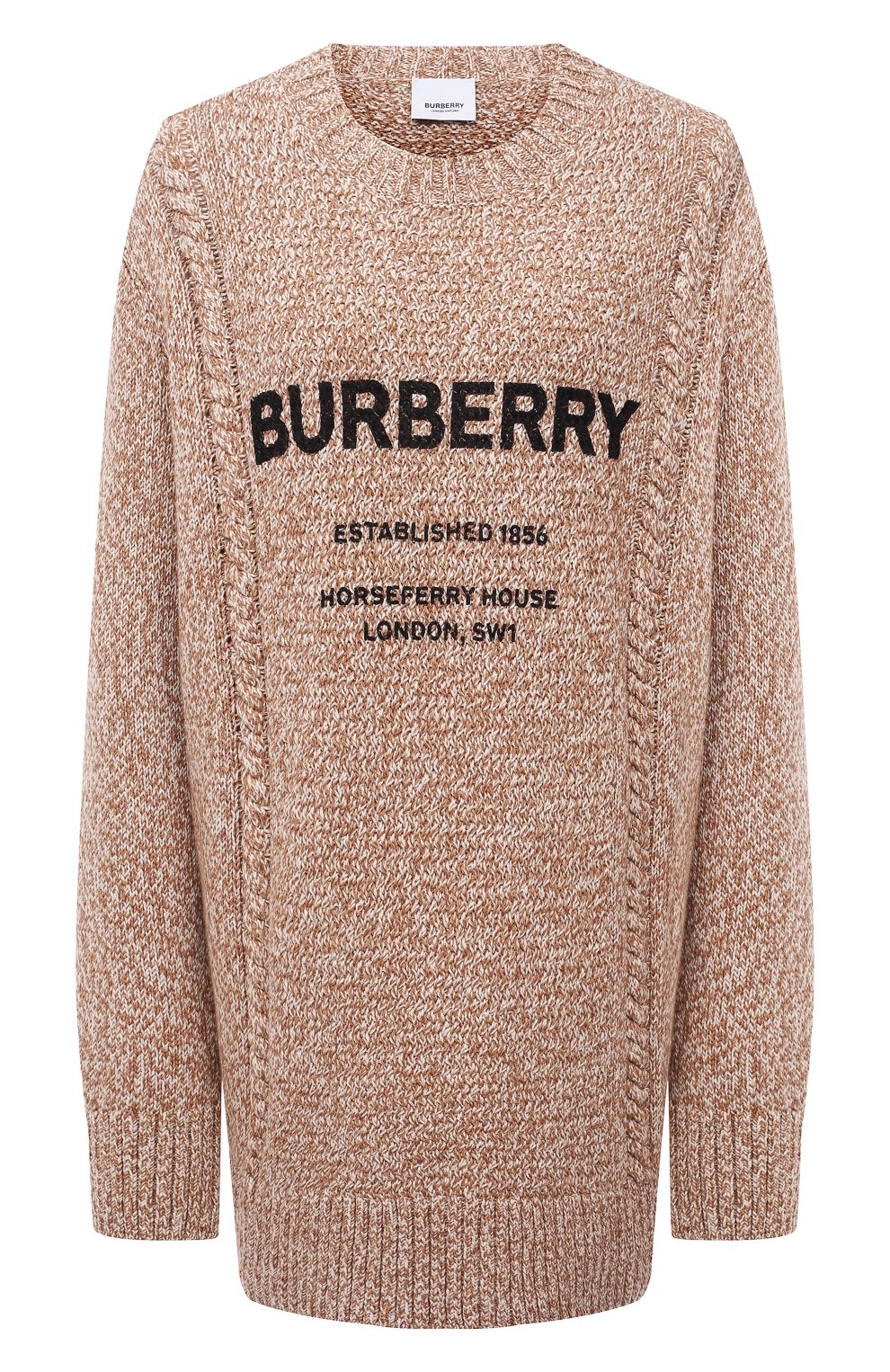 Женский бежевый свитер из шерсти и хлопка BURBERRY купить в интернет ...